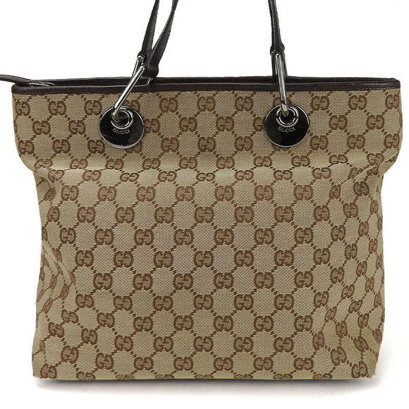 Gucci Handbags - Gucci GUCCI GG Canvas Leather Tote Bag 139552 Canvas Tote Bag 139552